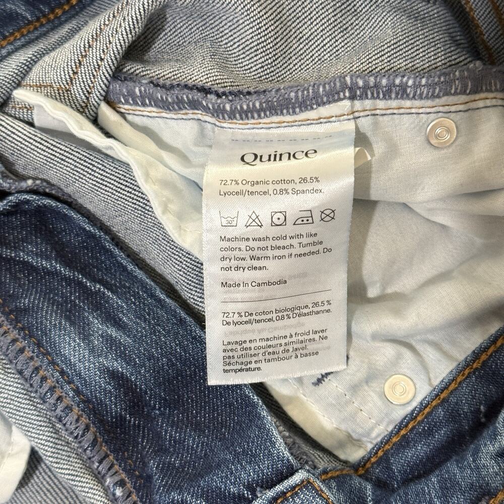 Quince Bella Relaxed Stretch Straight Jeans 28 Atlantic Blue Organic Cotton - Picture 4 of 10